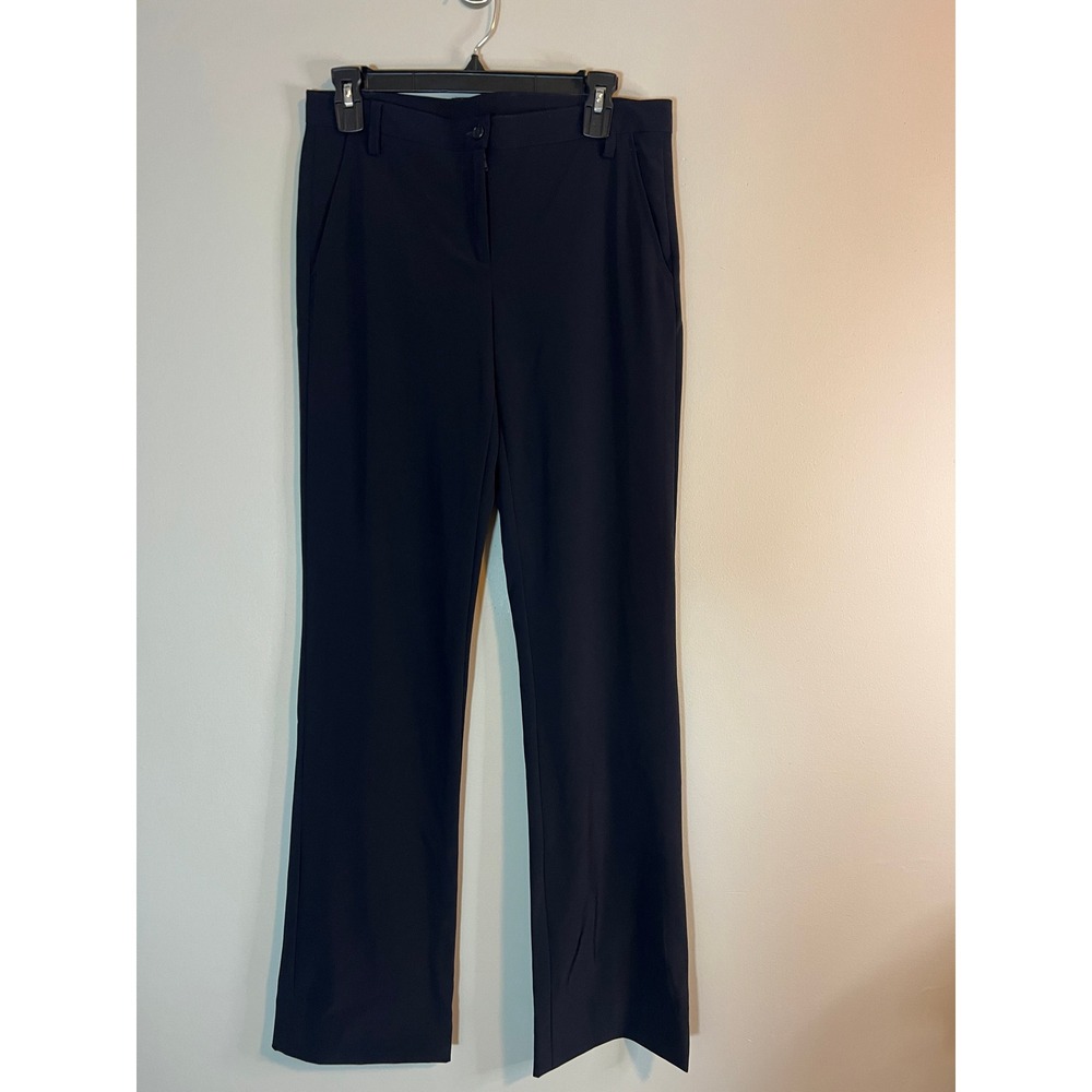 DKNY Womens Black Straight Leg Dress Pants Made in Italy Stretch Size 4